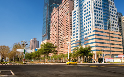 高雄市街道景色清空道路空插画