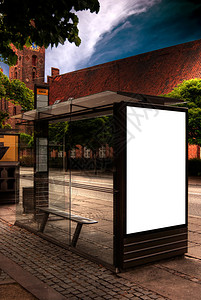 费尔韦瑟范围高动态范围的公共汽车站图像插画