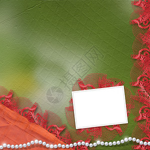 周年纪念或用珍珠和花边祝贺的框架图片