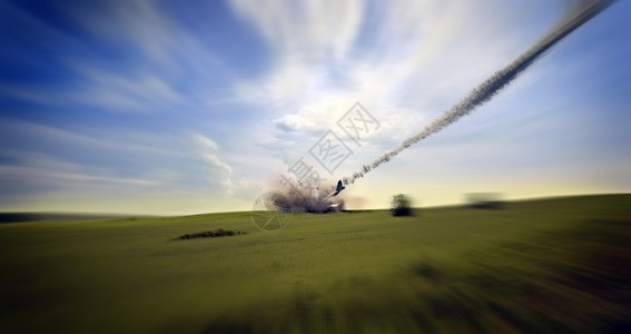 波音787飞机坠毁3d渲染设计图片