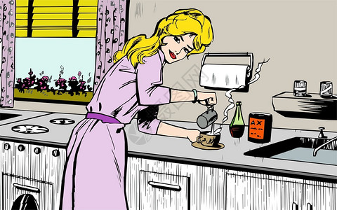 在家做饭的女人图片