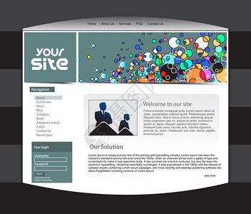 商业网站设计模板矢量图图片