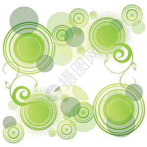 绿色抽象背景与轮矢量图图片