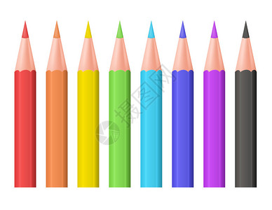 彩色铅笔矢量图图片