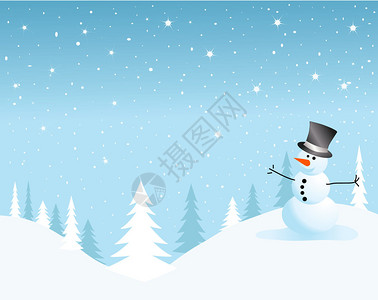 圣诞节的矢量雪人卡图片
