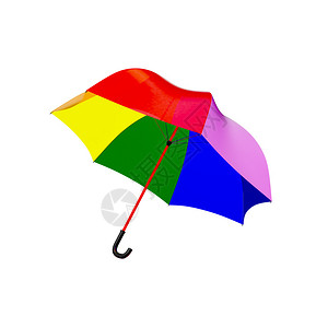 3d彩虹伞上白色孤立图片