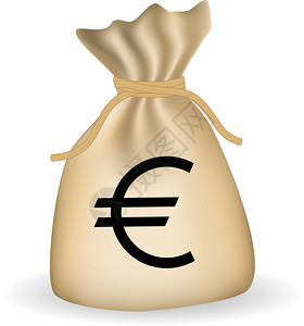 与欧元的钱袋子向量图片