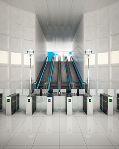 地铁出口的3D插图图片