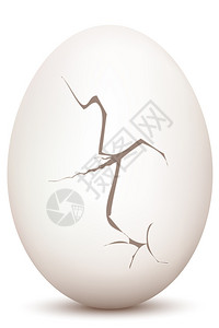 白色背景上裂开的鸡蛋的插图图片