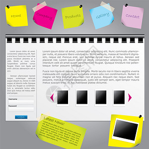 颜色笔记网站模板设计图片