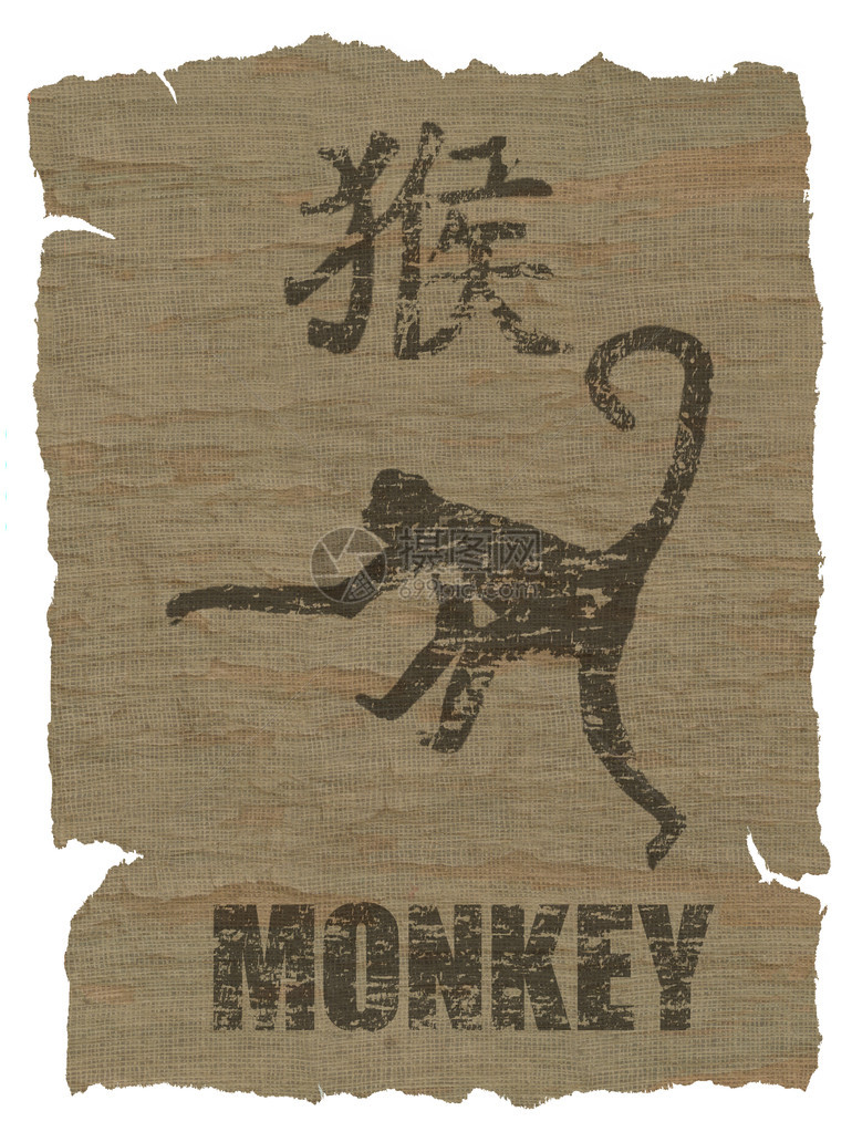 旧帆布纹理上的猴子Zod图片