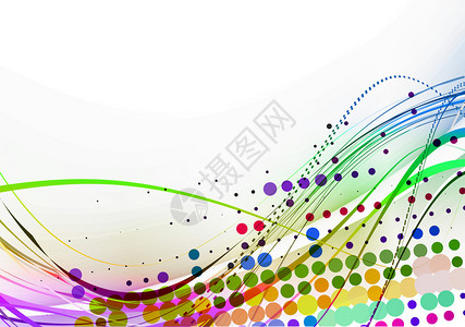 矢量抽象彩色波浪线背景背景图片