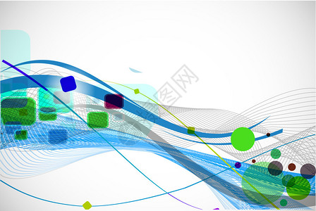 矢量抽象彩色波浪线背景图片