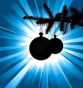 带灯泡的圣诞树的矢量剪影图片
