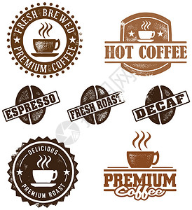精选的复古风格咖啡标志图片