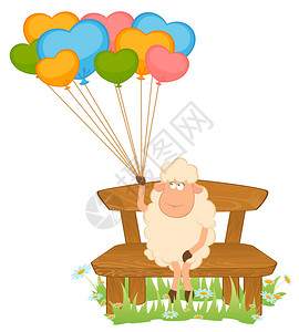 卡通羊用气球图片