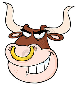 愤怒的公牛头卡通吉祥物图片