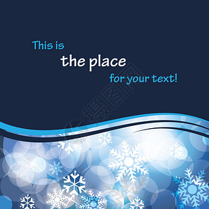 蓝色圣诞贺卡与雪花矢量设计图片