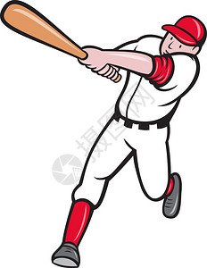 显示一个棒球运动员击打孤立在白色上的卡图片