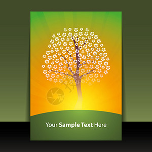 可编辑矢量格式的树设计中的彩色春天传图片