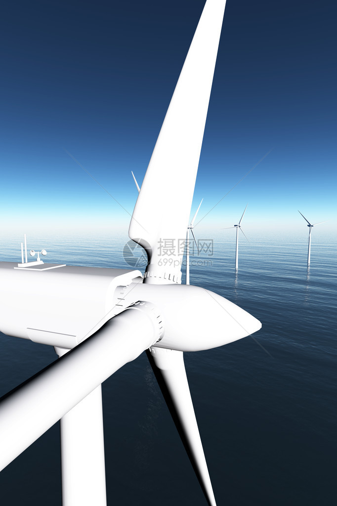 海上风电场3D渲染图片