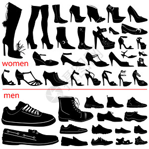 男女鞋矢量集背景图片