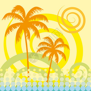 热带棕榈树矢量背景图片