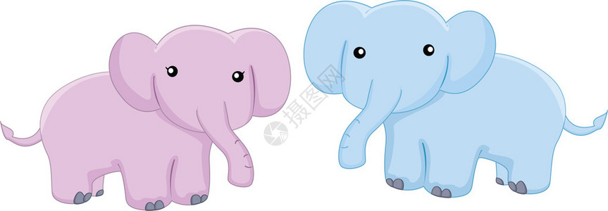 大象的卡通插图图片