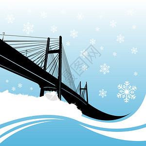 冬季桥矢量图片