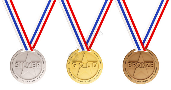 优胜者获得金银铜三枚奖牌背景图片