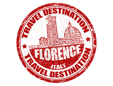 带有文本旅游目的地橡胶图章佛罗伦萨内图片