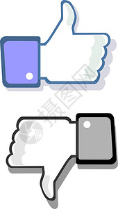 Facebook的拇指向上和下手势图片