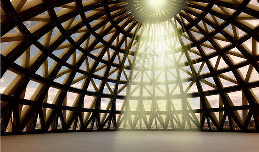 由金色棕和金色运动家制成的抽象建筑调制器圆顶上的背景图片