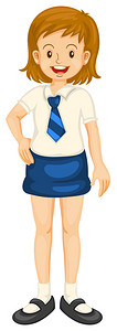 一个穿着白色校服的女孩的插图背景图片