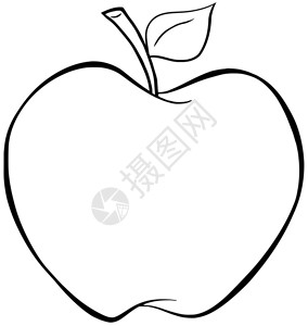 概述的卡通苹果的插图图片