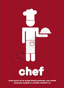 红色背景上的主厨图背景图片
