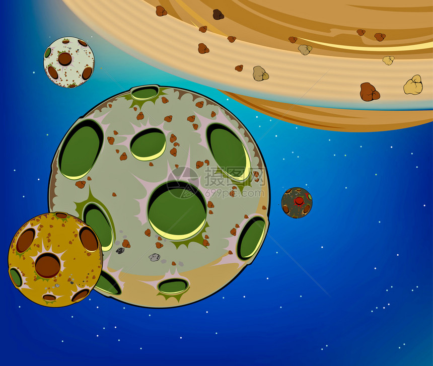 矢量行星卡通背景图片