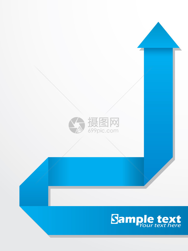 使用折叠蓝折纸箭的简图片