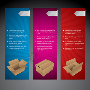 彩色广告卡套装与各种盒子图片