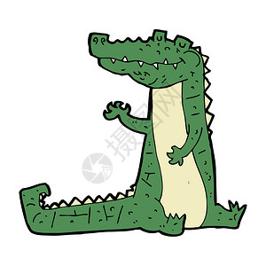 绿色鳄鱼卡通矢量图片