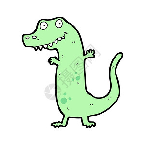 快乐的绿色恐龙卡通背景图片