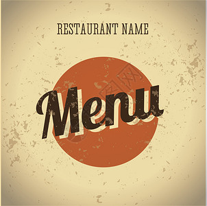 餐厅菜单卡复古模板矢量背景图片