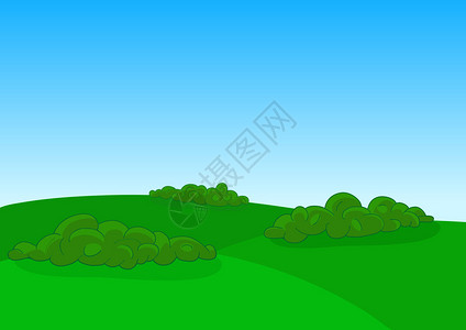 绿色的田野景观矢量图图片