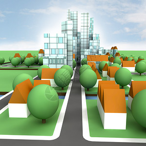 街道对城市概念发展插图的展望图片