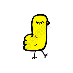 行走的黄鸟卡通背景图片