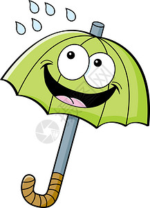 一把雨伞的卡通插图图片