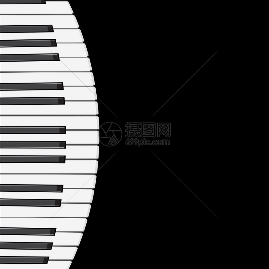 音乐背景与钢琴键插图图片