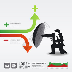 伞状创意金融安全理念矢量插图的背景图片