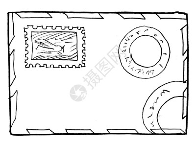 手绘矢量信封素描插图图片