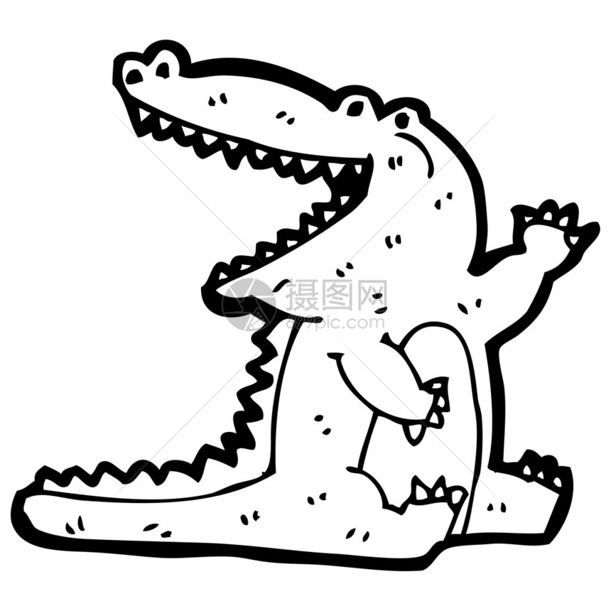 矢量白色背景上的卡通鳄鱼图片